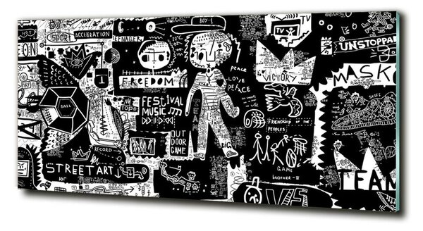 Tablou sticlă graffiti