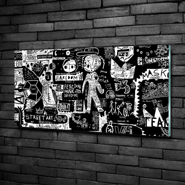 Tablou sticlă graffiti