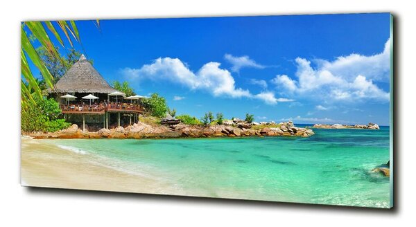 Tablou sticlă plaja Seychelles