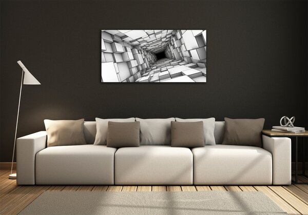 Tablou Printat Pe Sticlă Tunel cu cuburi