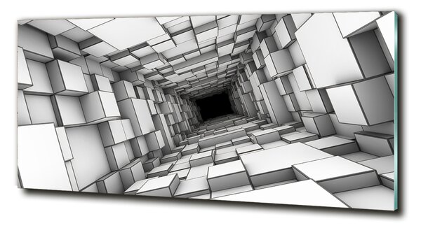Tablou Printat Pe Sticlă Tunel cu cuburi