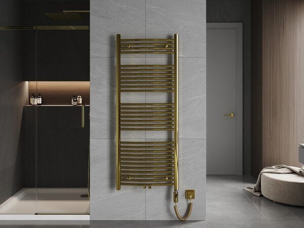 Mexen Ares, element electric de incalzire 1500x600 mm + tija de incalzire 600 W, auriu lucios, W102-1500-600-2600-50