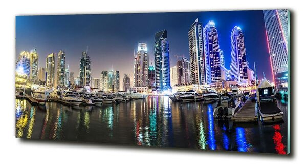 Tablou Printat Pe Sticlă Dubai timp de noapte