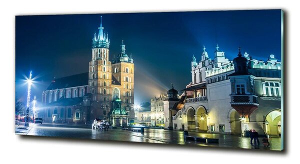 Tablou pe pe sticlă Cracovia noaptea