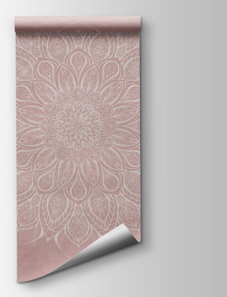 Fototapet Mandala albă și roz, Fototapet pene, Fototapet populare, t00827v2 - Tapeko.ro
