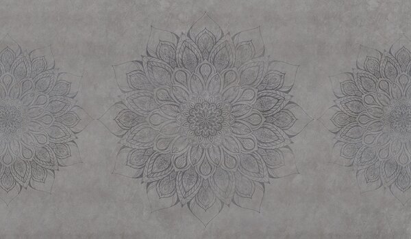 Fototapet Mandala gri și neagră, Fototapet pene, Fototapet populare, t00827v1 - Tapeko.ro