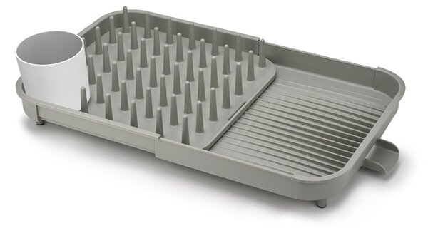 Scurgător de vase gri ajustabil din plastic 34x37 cm Duo – Joseph Joseph