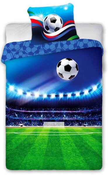 Lenjerie de pat pentru copii Stadion Fotbal 2 părți: 1buc 160 cmx200 + 1buc 70 cmx80