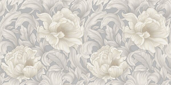 Fototapet Motive florale delicate pe un fundal în nuanțe discrete, Fototapet flori, Fototapet populare, t00842 - Tapeko.ro