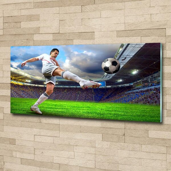 Fotografie imprimată pe sticlă jucător de fotbal pe stadion