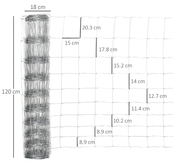 PawHut Rolă Plasă Metalică Zincată pentru Țarcuri, Gard de Protecție Exterior pentru Animale, 26.1m, 15x20.3 cm | Aosom Romania