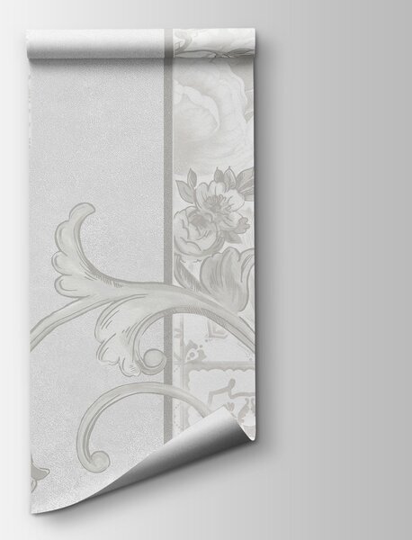 Fototapet Tapet alb cu motive florale, Fototapet designer, Fototapet populare, t00848 - Tapeko.ro