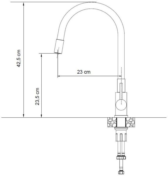 Quadron Agnes baterie pentru filtru apă pe picior oţel inoxidabil 52141BS