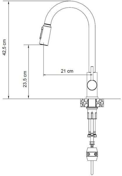 Quadron Cindy baterie pentru filtru apă pe picior negru 52140BLM