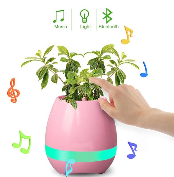 Ghiveci inteligent cu muzica si lampa de veghe, functie tactila