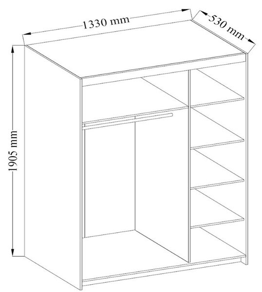Suprastructură pentru dulap Elanor II (stejar lefkas). 1017841