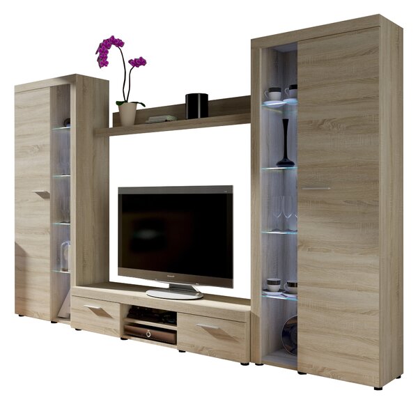 Mobilier living Rudby XL (Stejar sonoma) (fără iluminat). 610110