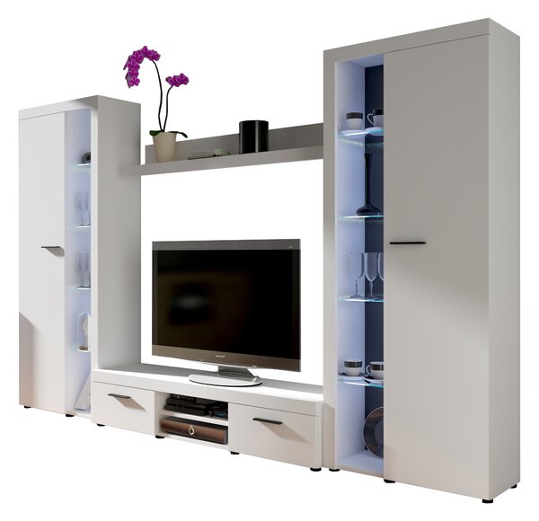 Mobilier living Rudby XL (Alb) (fără iluminat). 610109