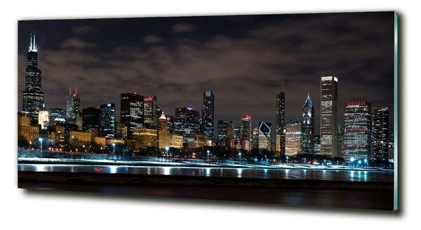 Fotografie imprimată pe sticlă Chicago noaptea