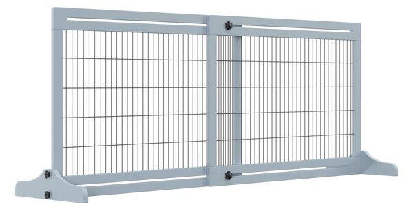 PawHut Poartă de Siguranță Extensibilă pentru Câini Lemn/Oțel Interior Albastru Închis 104-183cm | Aosom Romania
