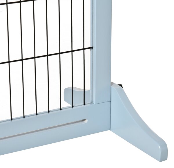 PawHut Poartă de Siguranță Extensibilă pentru Câini Lemn/Oțel Interior Albastru Închis 104-183cm | Aosom Romania