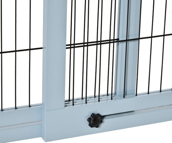 PawHut Poartă de Siguranță Extensibilă pentru Câini Lemn/Oțel Interior Albastru Închis 104-183cm | Aosom Romania
