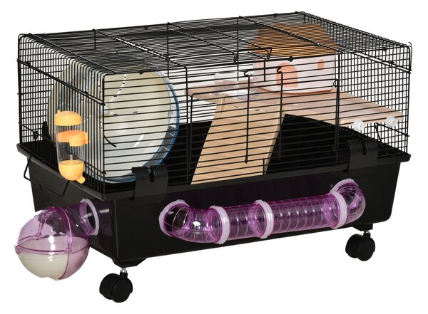 PawHut cusca hamsteri, cu mai multe niveluri, 60x35x38.5cm | AOSOM RO