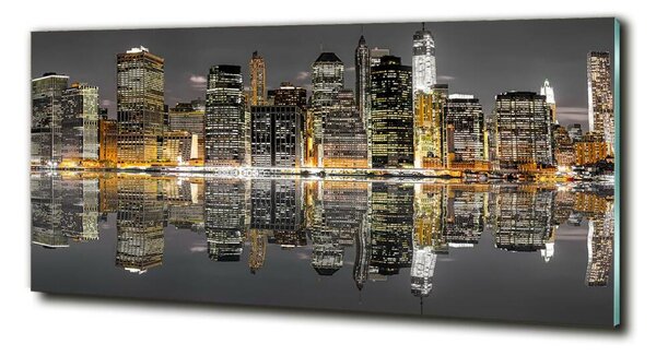 Fotografie imprimată pe sticlă New York, pe timp de noapte