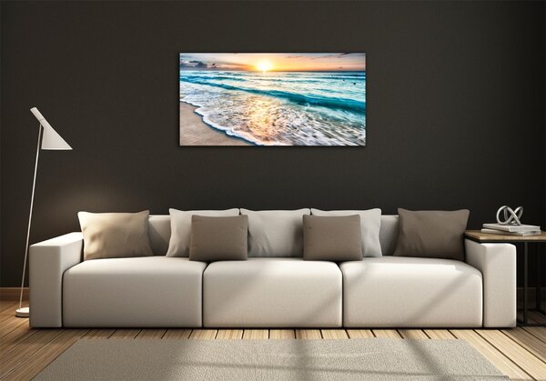 Tablou pe pe sticlă Sunset Beach