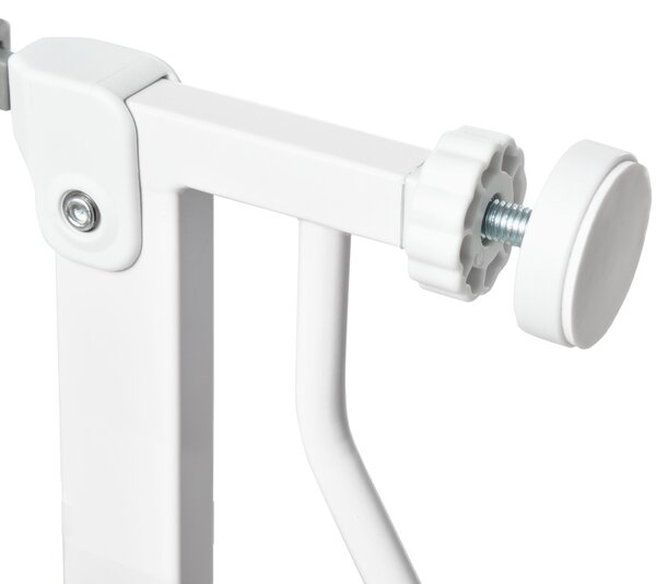 Poarta de Siguranta PawHut pentru Caini din Otel si ABS, Portita pentru Caini Extensibila 75-145cm pentru Scari si Usi, Alb | Aosom Romania