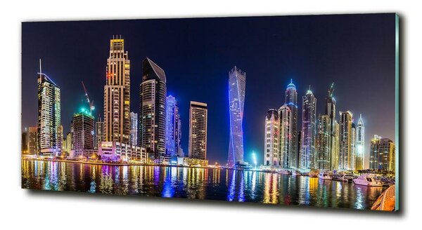 Tablou din Sticlă Dubai timp de noapte