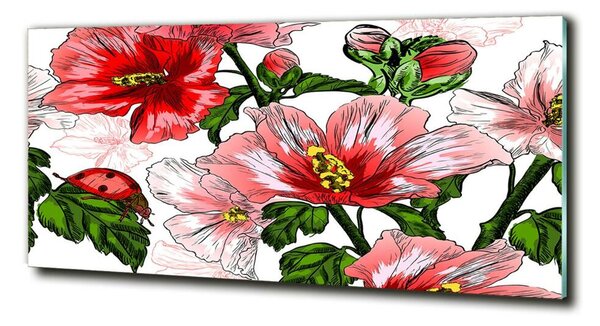 Tablou pe pe sticlă hibiscus