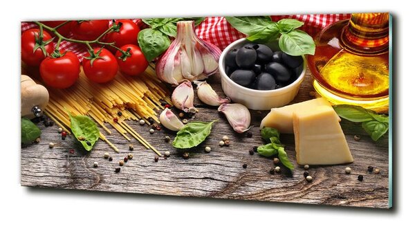 Tablou pe pe sticlă alimente italiană