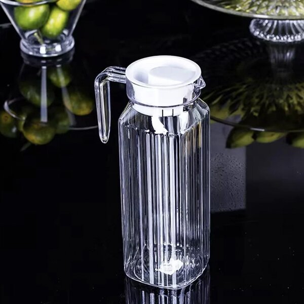 Carafa eleganta Pufo Simply din sticla pentru apa, limonada sau suc, 1L, transparent