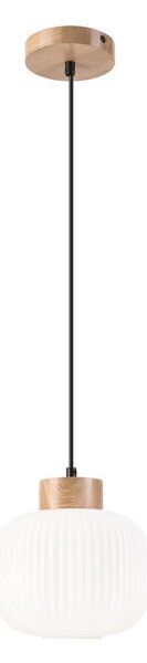 Lustră pe cablu HARMONY 1xE27/15W/230V d. 20 cm alb/stejar