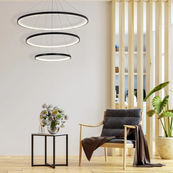 Lustră LED pe cablu LEA LED/60W/230V 4000K d. 80 cm negru