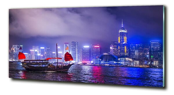 Imagine de sticlă Hong Kong pe timp de noapte