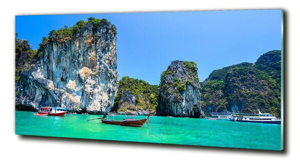 Fotografie imprimată pe sticlă barci Thailanda
