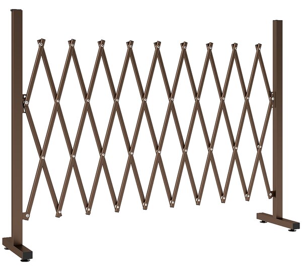 Outsunny Trellis Extensibil Freestanding Gard Mobil Pliabil, Panou Ecran Grădină Aluminiu, 250x103,5cm, Cafea Închis | Aosom Romania