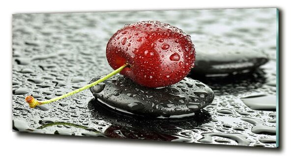 Tablou pe pe sticlă Cherry în ploaie