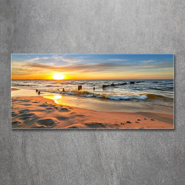 Tablou pe pe sticlă Sunset Beach