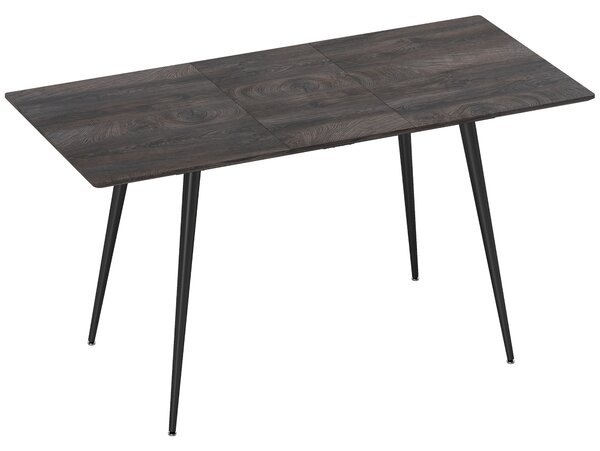 HOMCOM Masă Extensibilă pentru Sufragerie, 6-8 Persoane, 120-160x75 cm, Blat Efect Lemn, Picioare din Oțel | Aosom Romania
