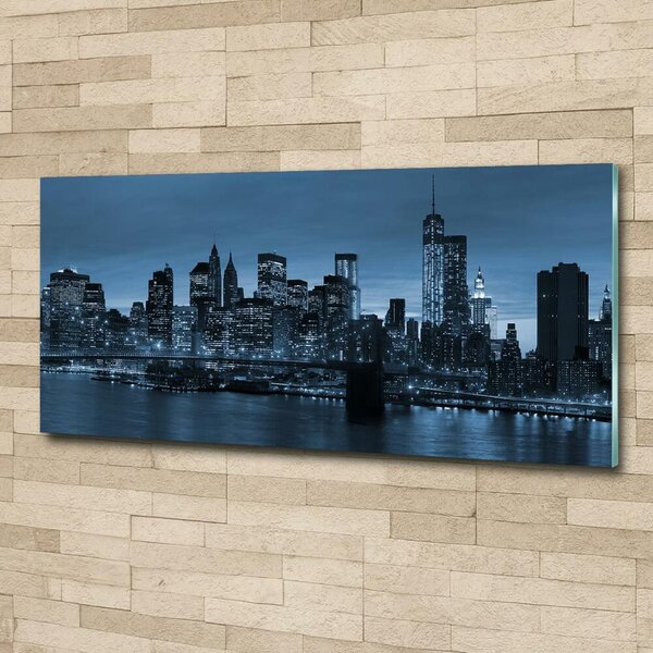 Fotografie imprimată pe sticlă New York, pe timp de noapte