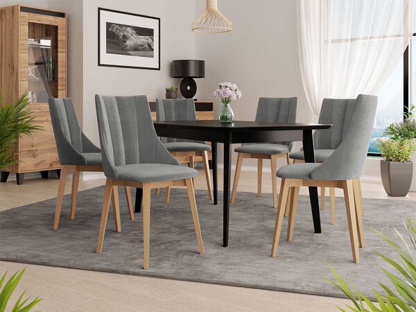 Set sufragerie (pentru 6 persoane) Biano 7 (crem + natural). 1121905