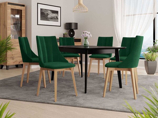 Set sufragerie (pentru 6 persoane) Biano 7 (crem + natural). 1121905