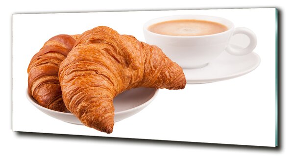 Imagine de sticlă Cornuri și cafea