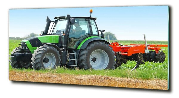 Fotografie imprimată pe sticlă Tractor pe teren
