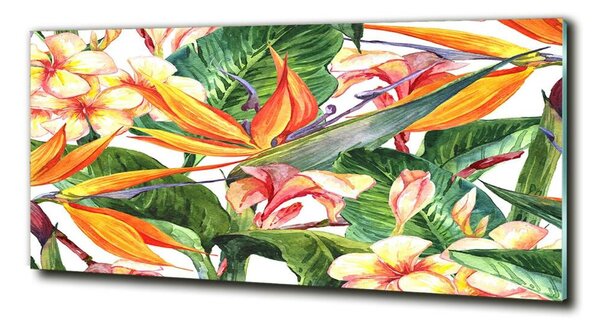 Tablou sticlă flori tropicale