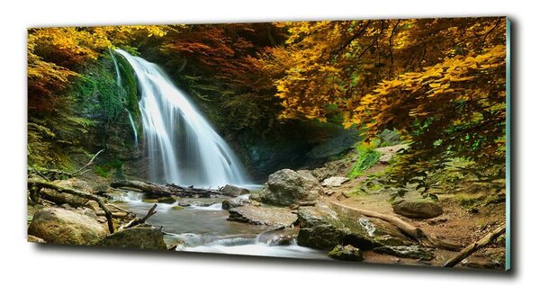 Fotografie imprimată pe sticlă Cascada din pădure