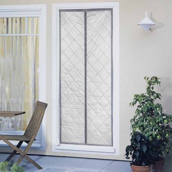 Draperie gri/argintie termoizolantă 90x200 cm cu prindere la ușă – Maximex